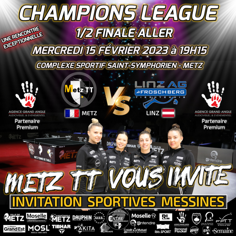 🏓Invitation Ligue Des Champions Féminine 🏓🔥 - Site Officiel Du Metz TT ...