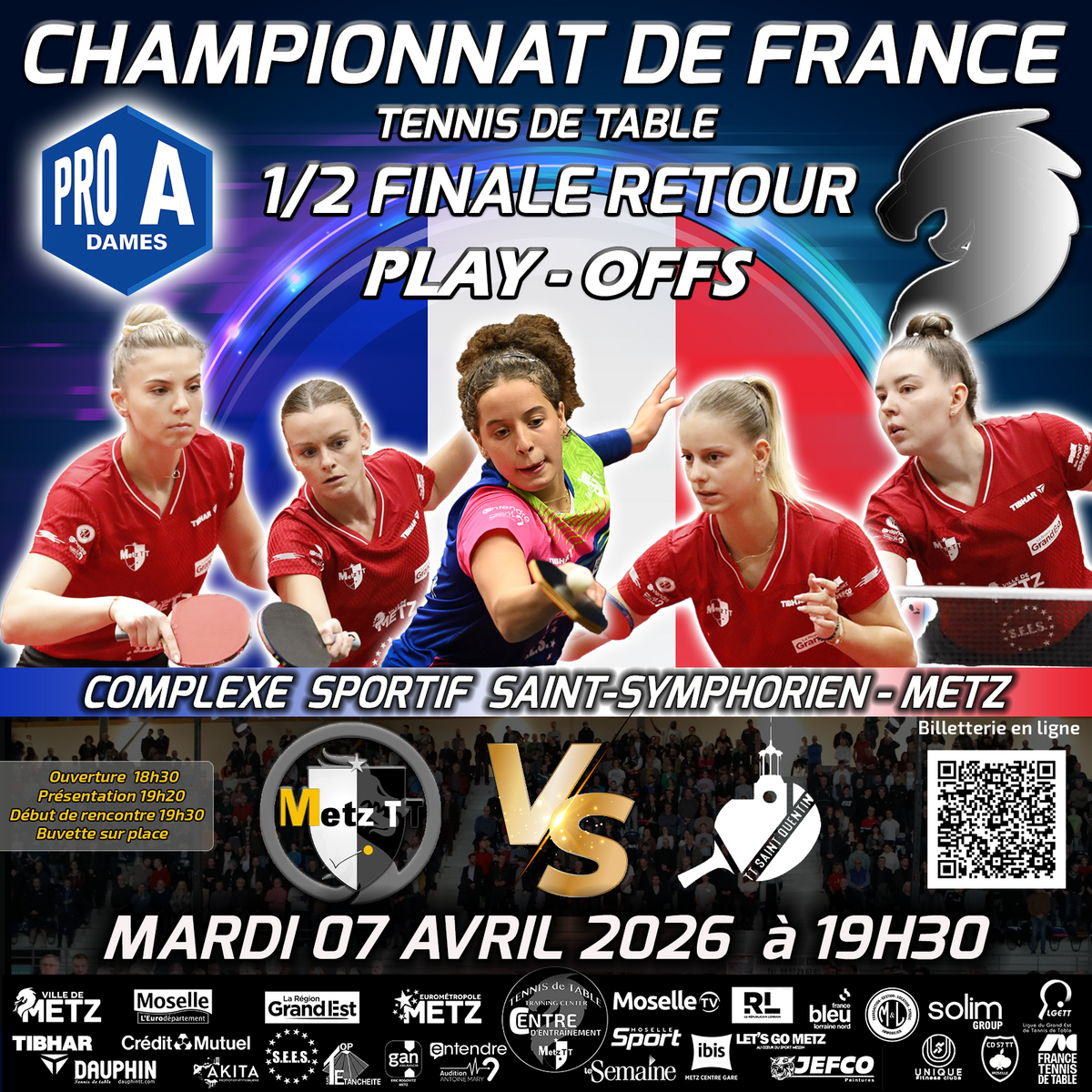 PLAYOFFS 1/2 FINALE RETOUR PRO A DAMES - METZ TT vs ST QUENTIN
