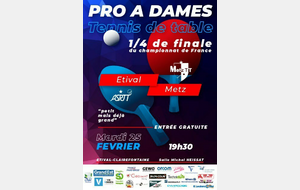 Pro A Dames -- ETIVAL / METZ TT  1/4 DE FINALE  PLAY OFFS ALLER