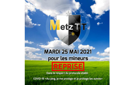 Reprises des entraînements pour les licenciés mineurs !