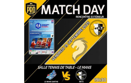 📣 MATCH DAY - DÉPLACEMENT AU MANS !